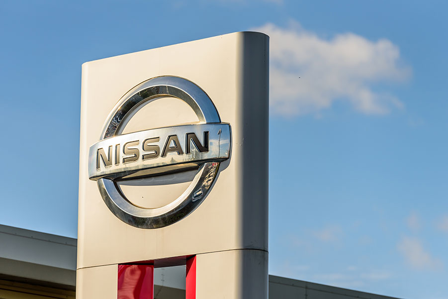 Nissan signage outside car dealership